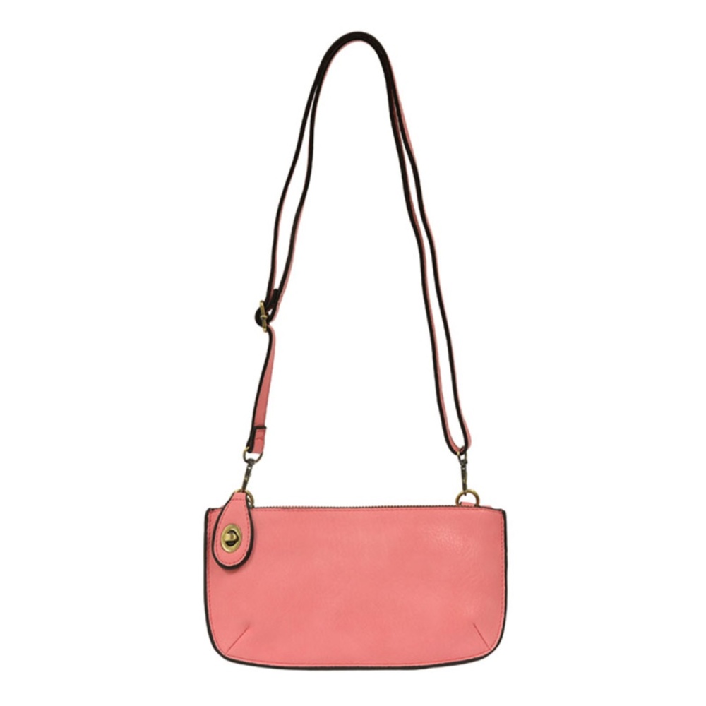 New! Joy Susan Vegan Leather Mini Crossbody Wristlet Clutch Pink Women's Bag